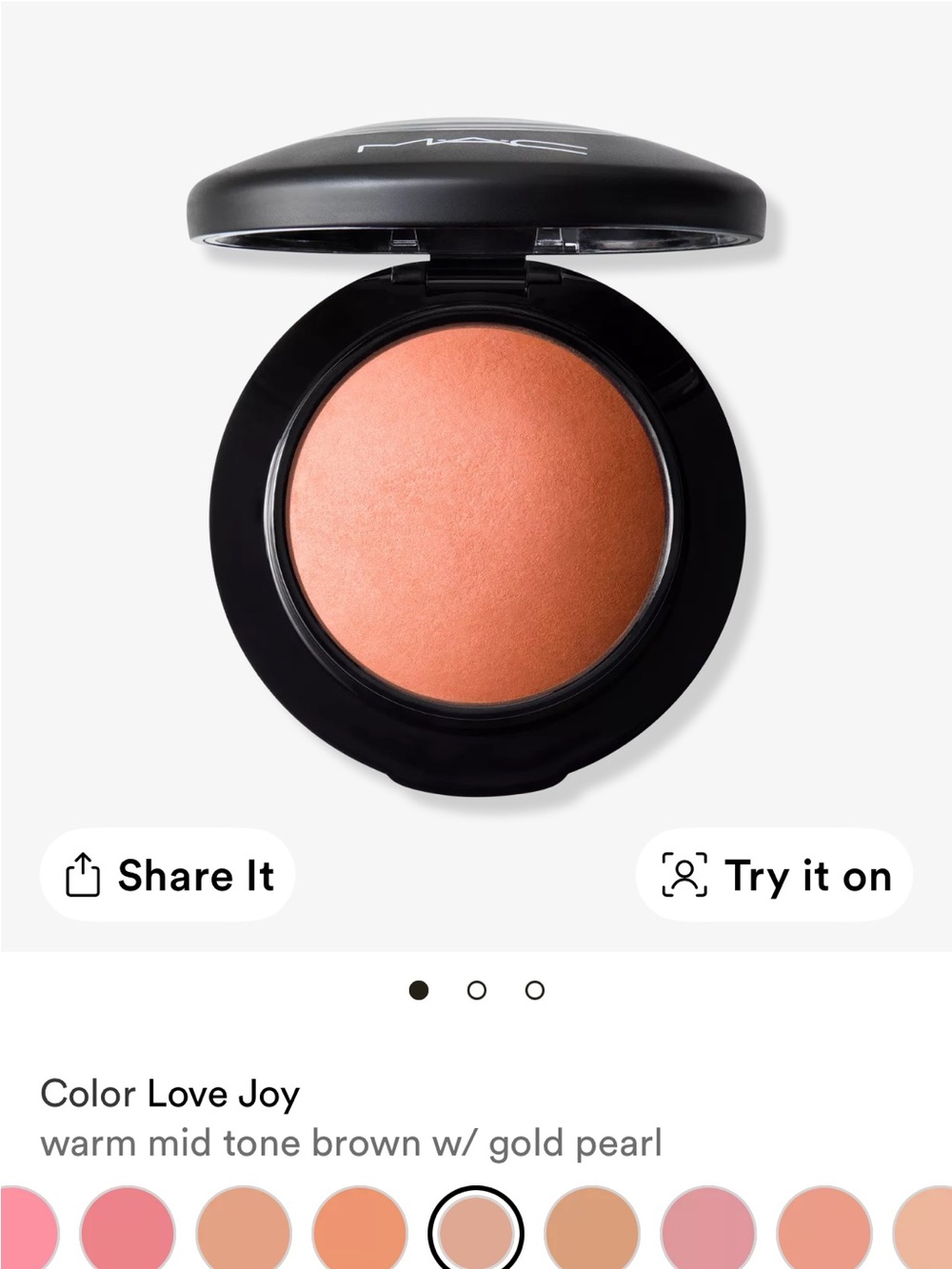 MAC Cosmetics Powder Blush - Peachy Brown with Gold Pearl
